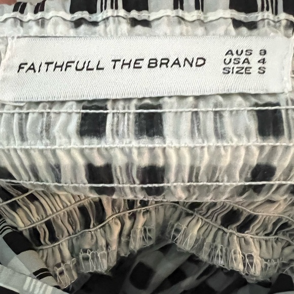 Faithfull The Brand 100% Cotton Plaid Smocked Maxi Dress Cottagecore S - Picture 4 of 13